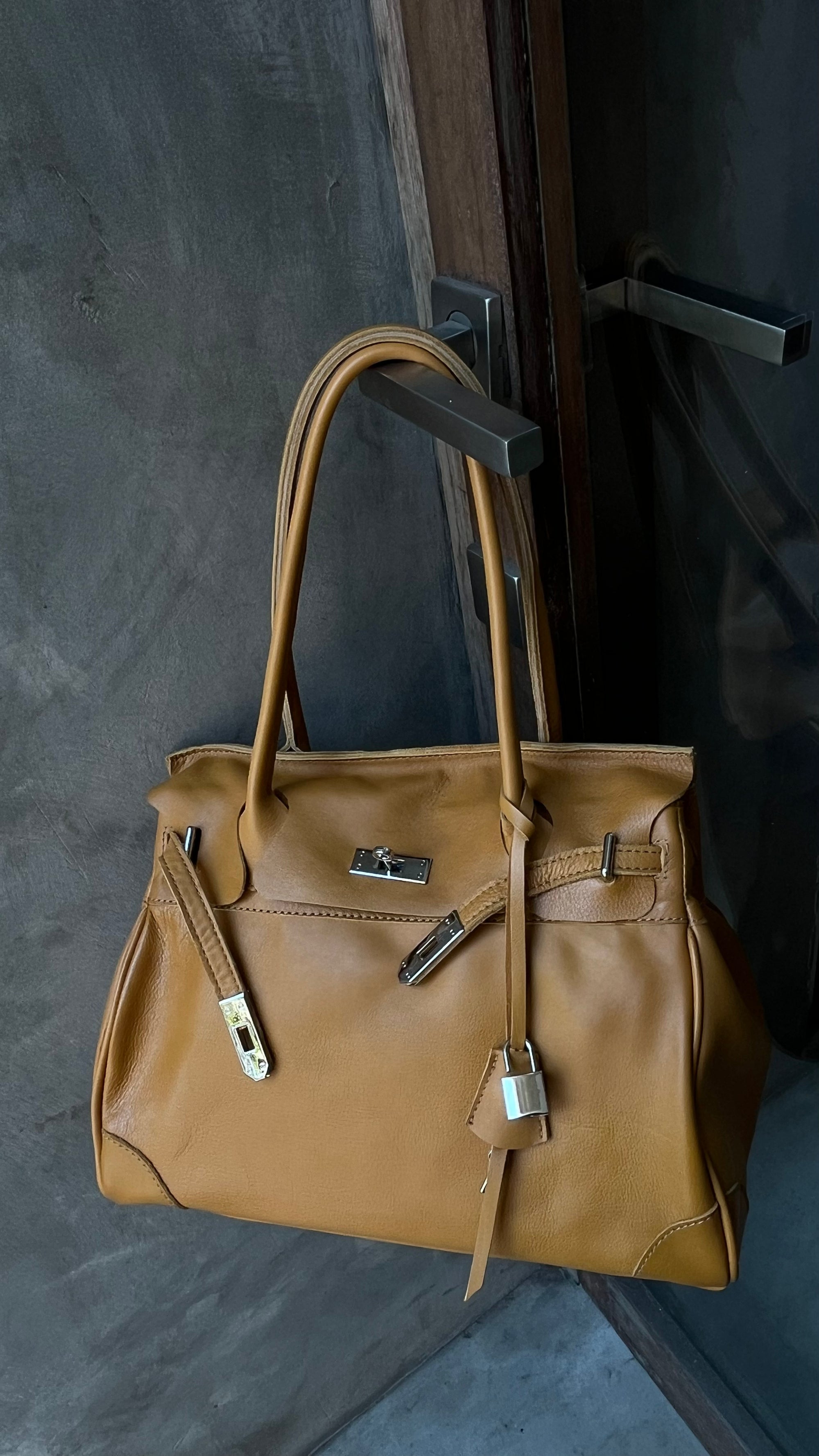 Mini sac weekender crème avec bandoulière