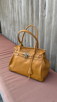 Mini sac weekender crème avec bandoulière
