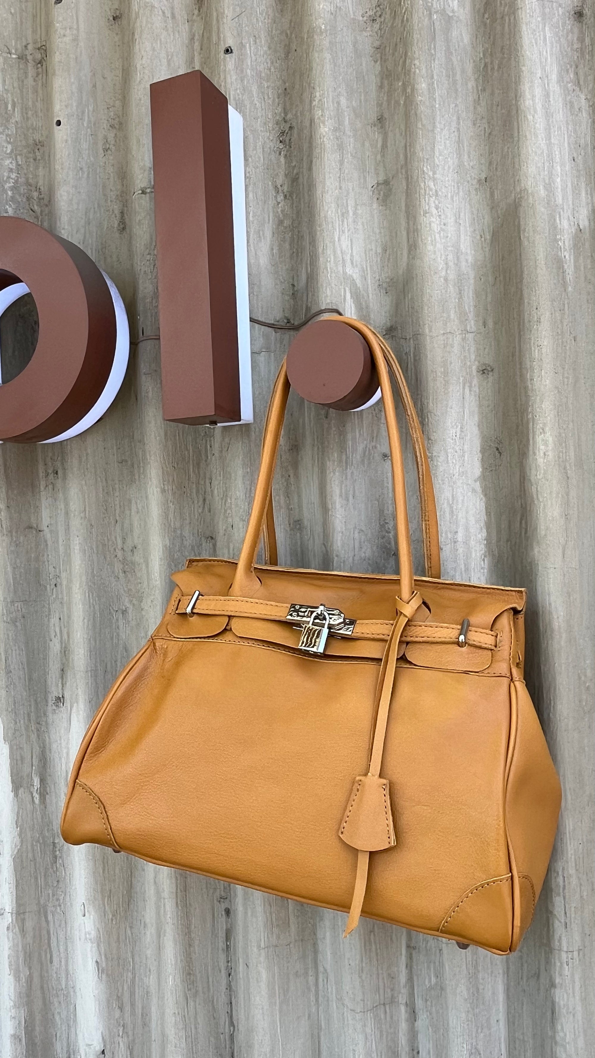 Mini sac weekender crème avec bandoulière