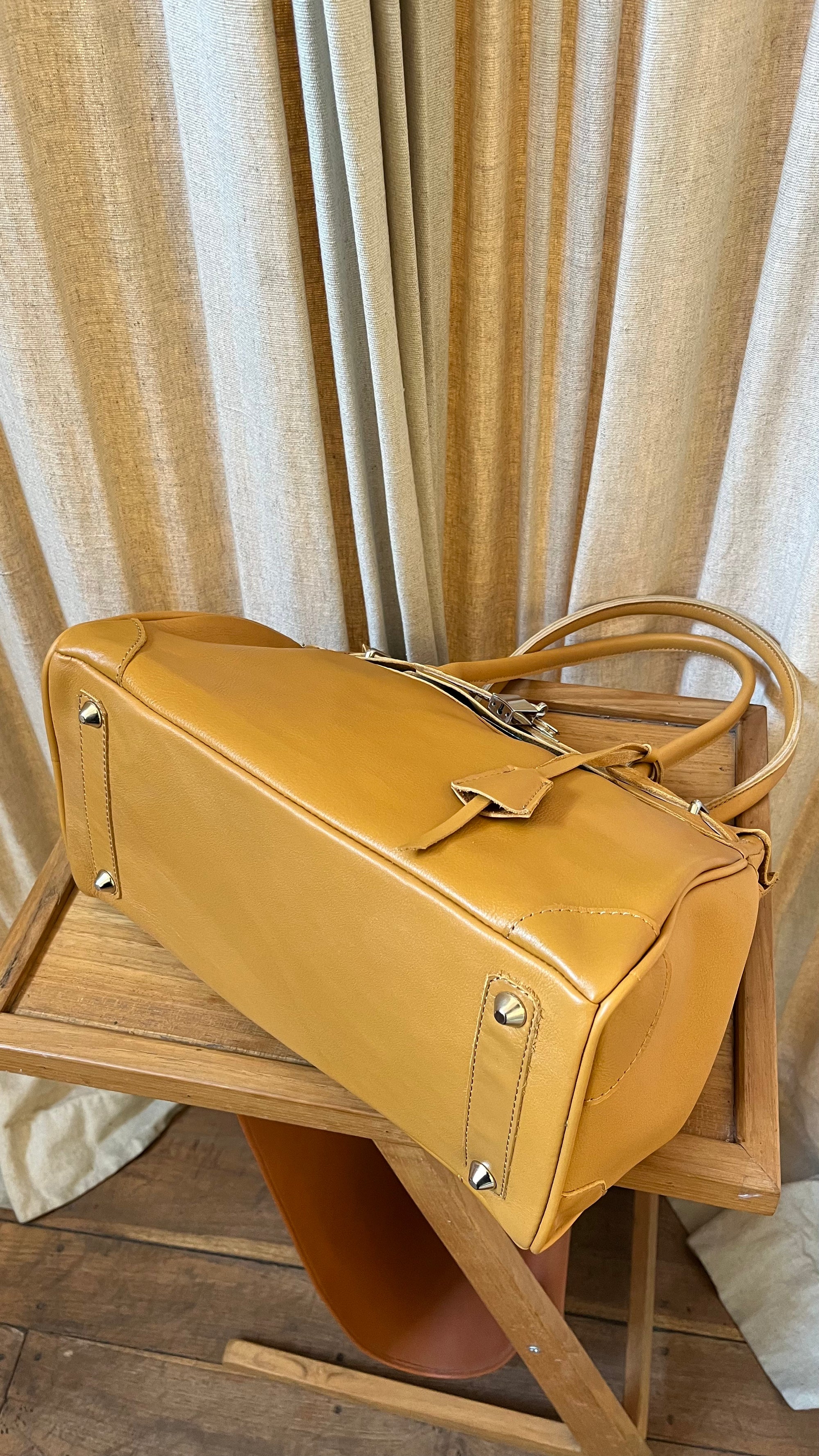 Mini sac weekender crème avec bandoulière