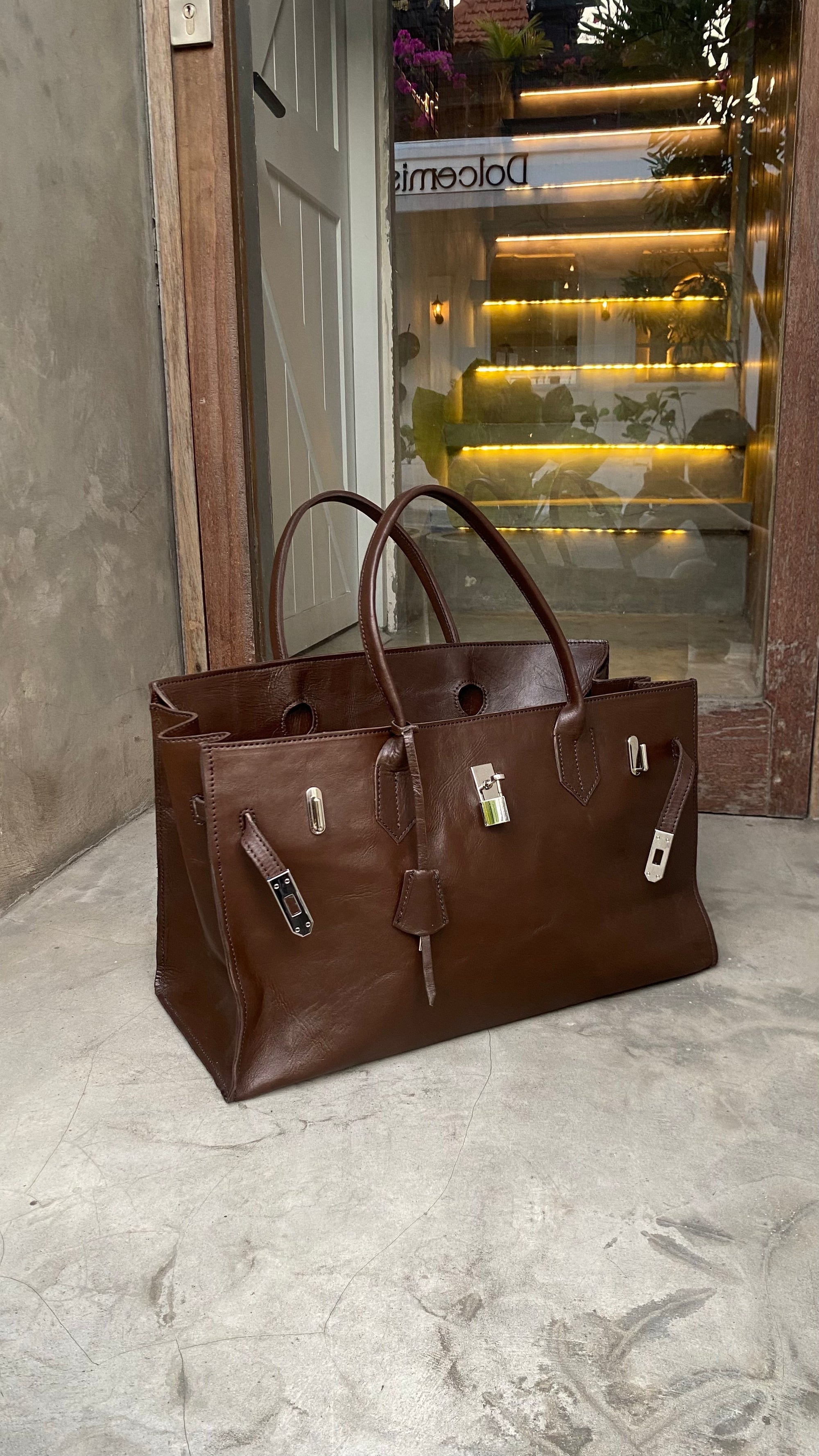 Brown Leather Medium Weekender