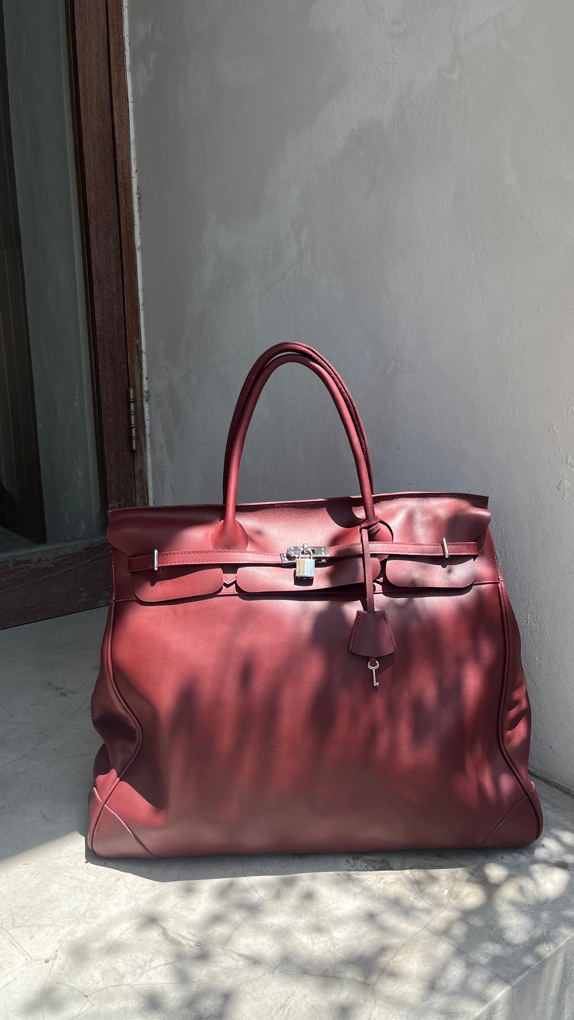Sac de voyage en cuir marron