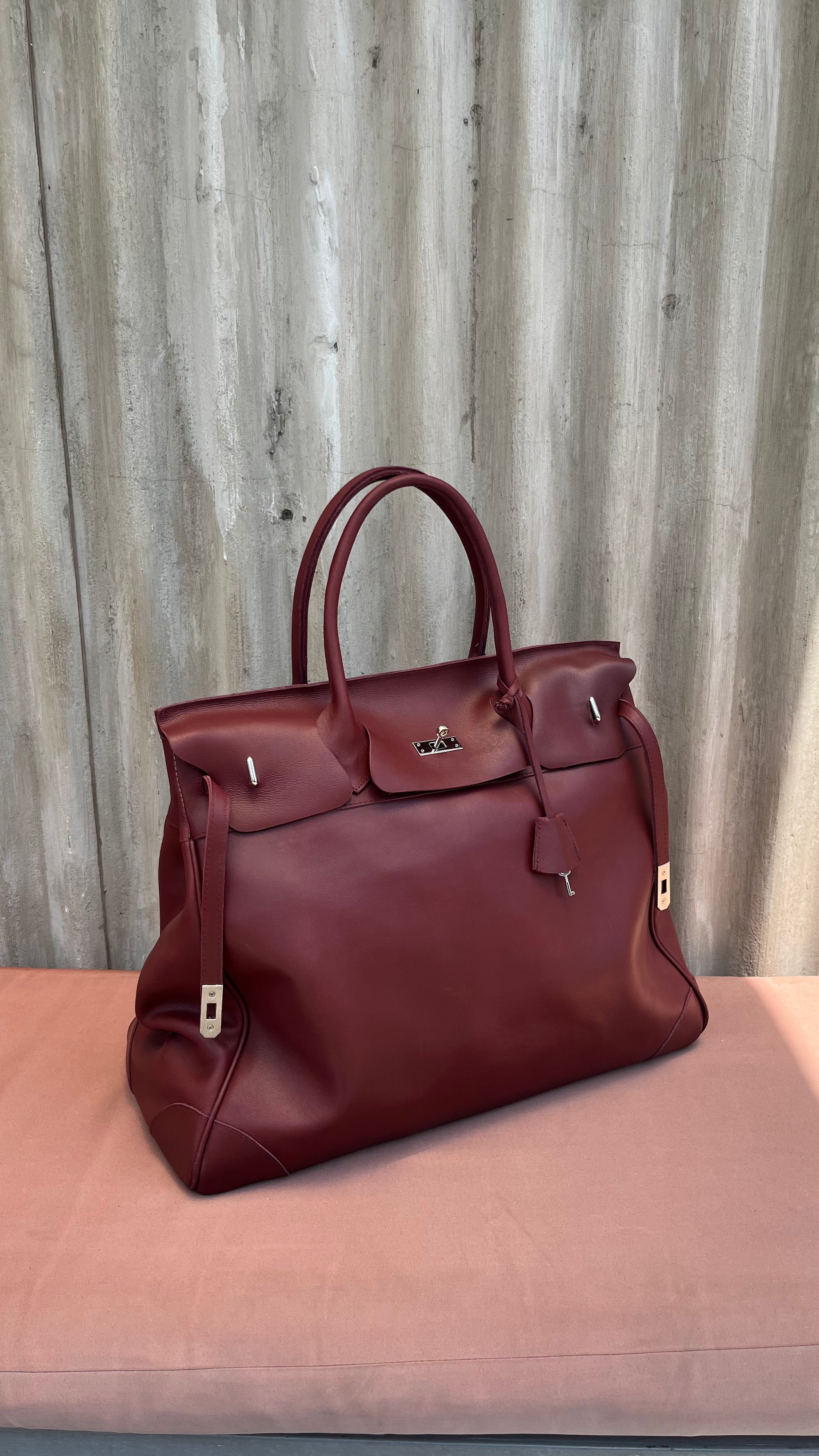 Sac de voyage en cuir marron