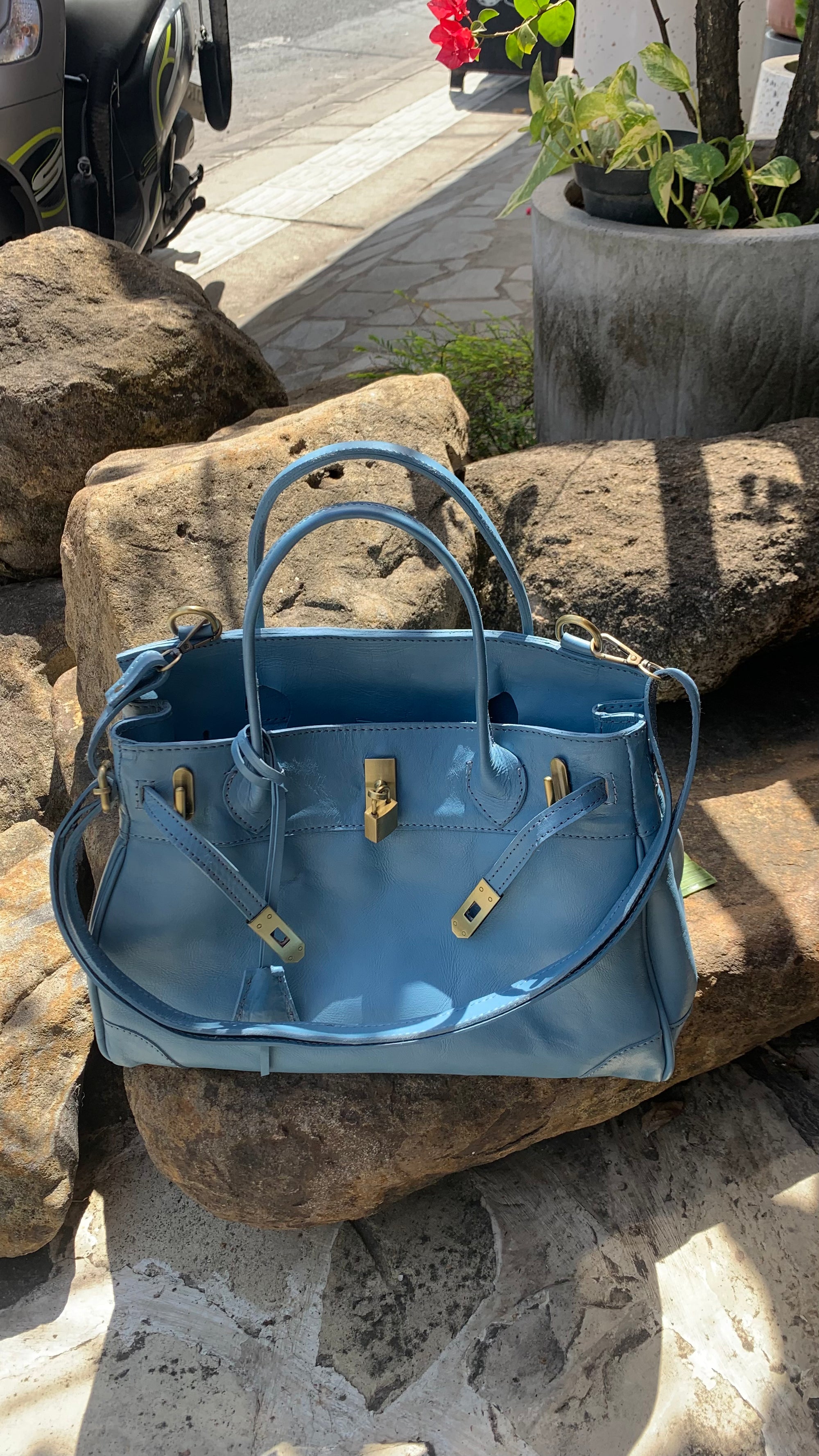 Mini sac weekender crème avec bandoulière